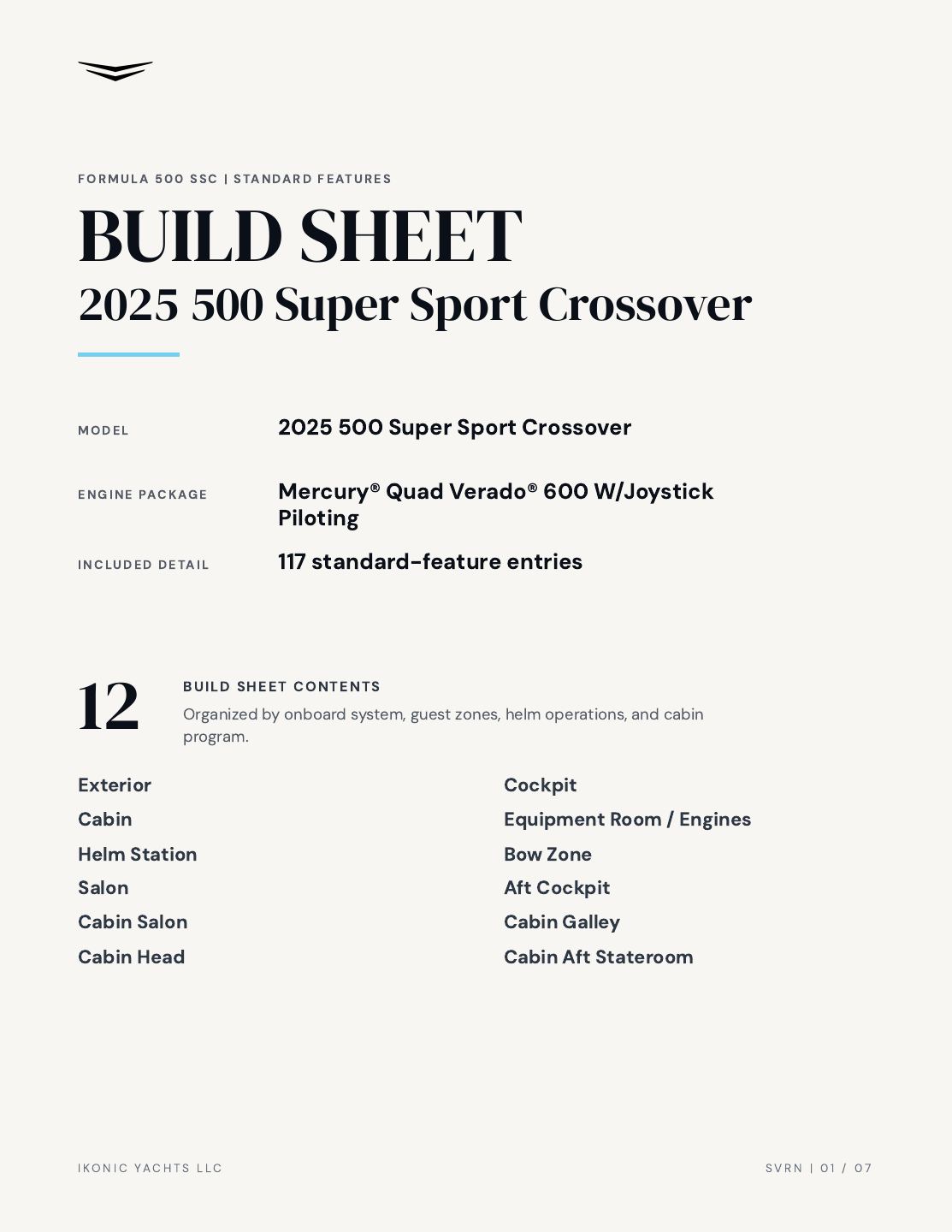 Build Sheet page 1